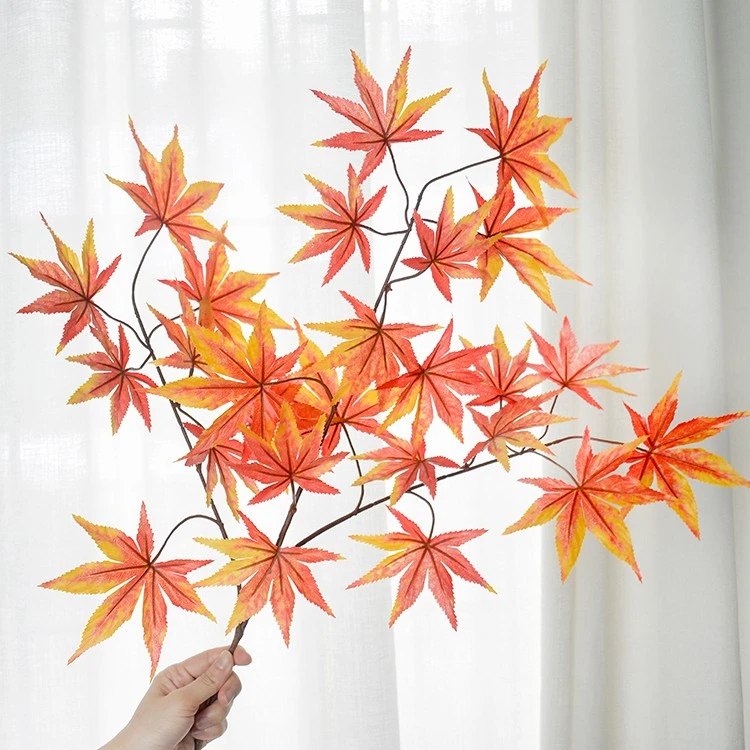 仿真花枫叶红叶假树叶过胶叶婚庆装饰花客厅花艺配草室内叶藤摆件