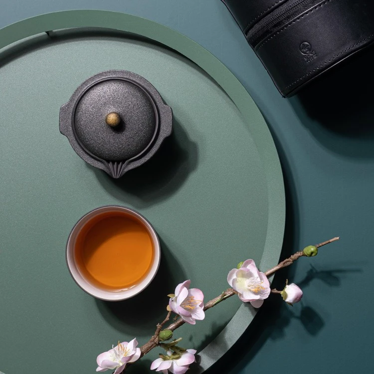 EDENUS/万仟堂天时地利快客杯  1壶1杯1便携包陶瓷便携式茶具轻奢