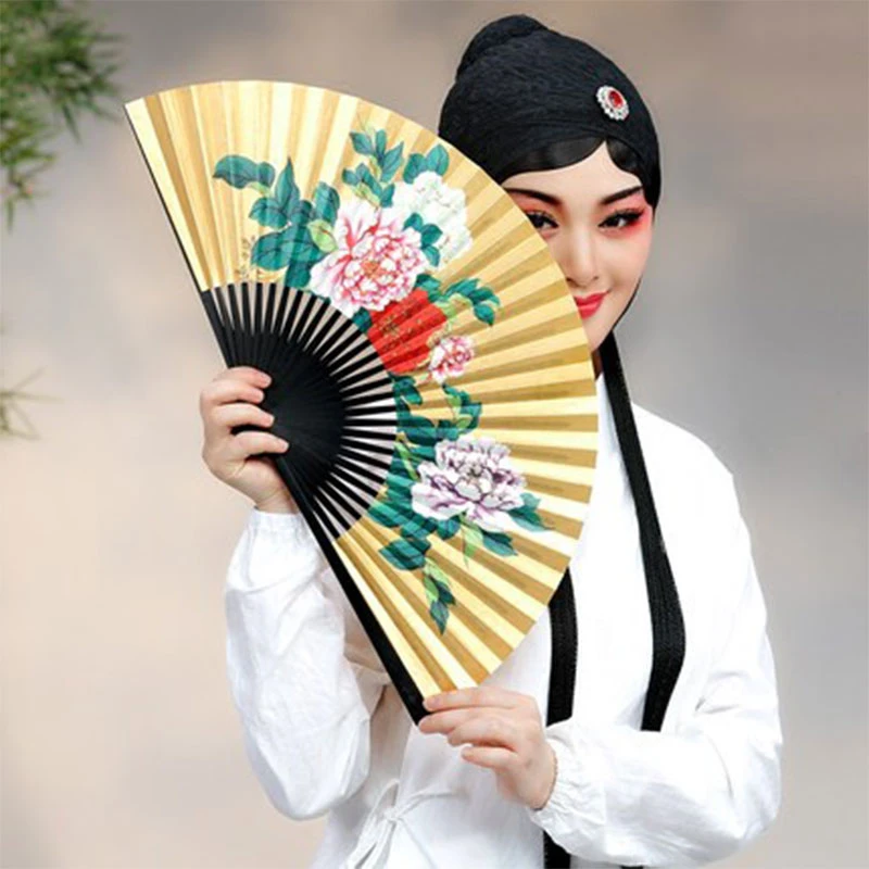 吉善8寸9寸戏曲扇子泥金折扇京剧贵妃醉酒表演扇越剧戏曲演出道具