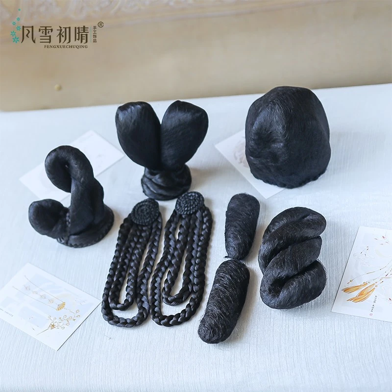 新手造型手残宋制两侧万用网兜假发汉服发包古风垫发复古盘发狄髻
