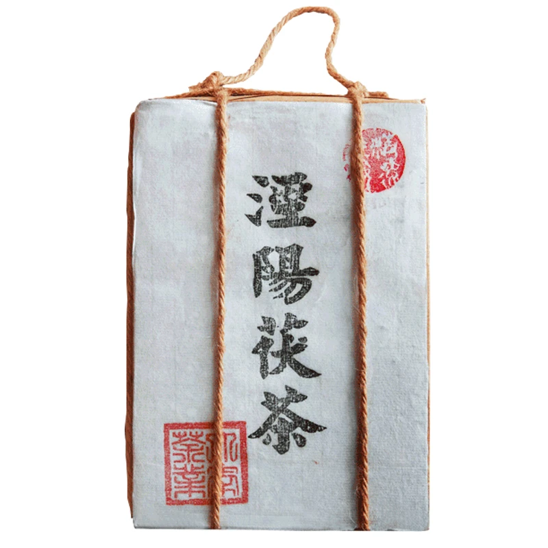 泾域泾阳茯砖茶黑茶金花茯砖茶 天尖嫩叶浓香型 陕西特产茶叶500g
