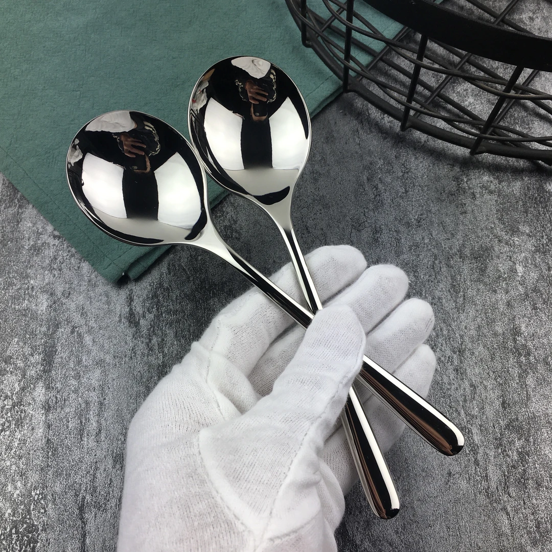 出口德国304不锈钢家用喝汤勺吃饭勺全长17.8cm宽4.7cm重58g