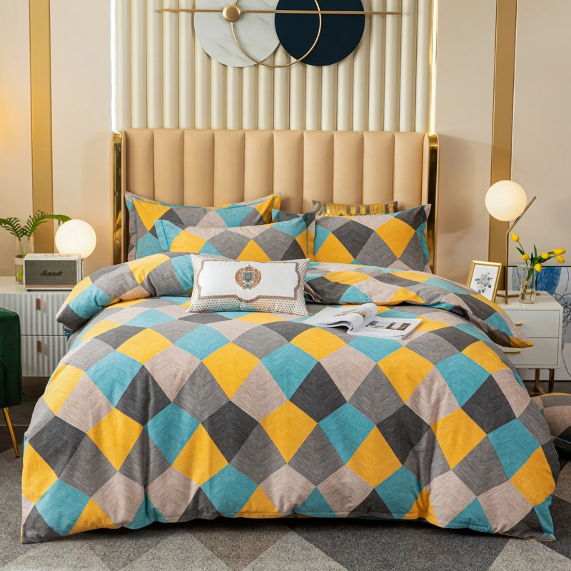 鑫惠-卡兰斯桔-高端磨毛纯棉四件套加厚床单被套枕头套床上用品