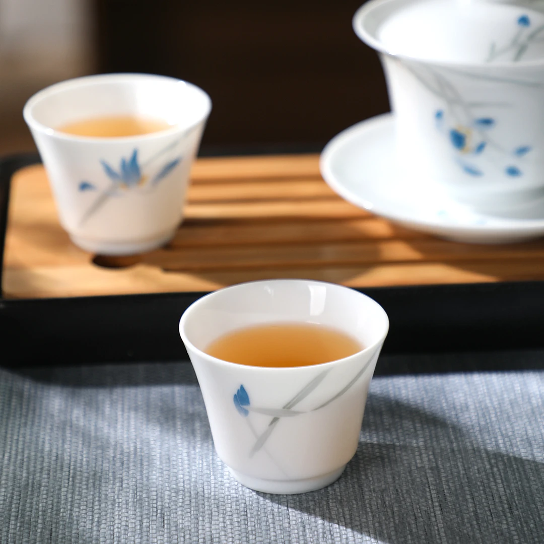 【官润窑】陶瓷手绘品茗杯茶盏功夫茶杯主人杯小茶杯君德杯客杯