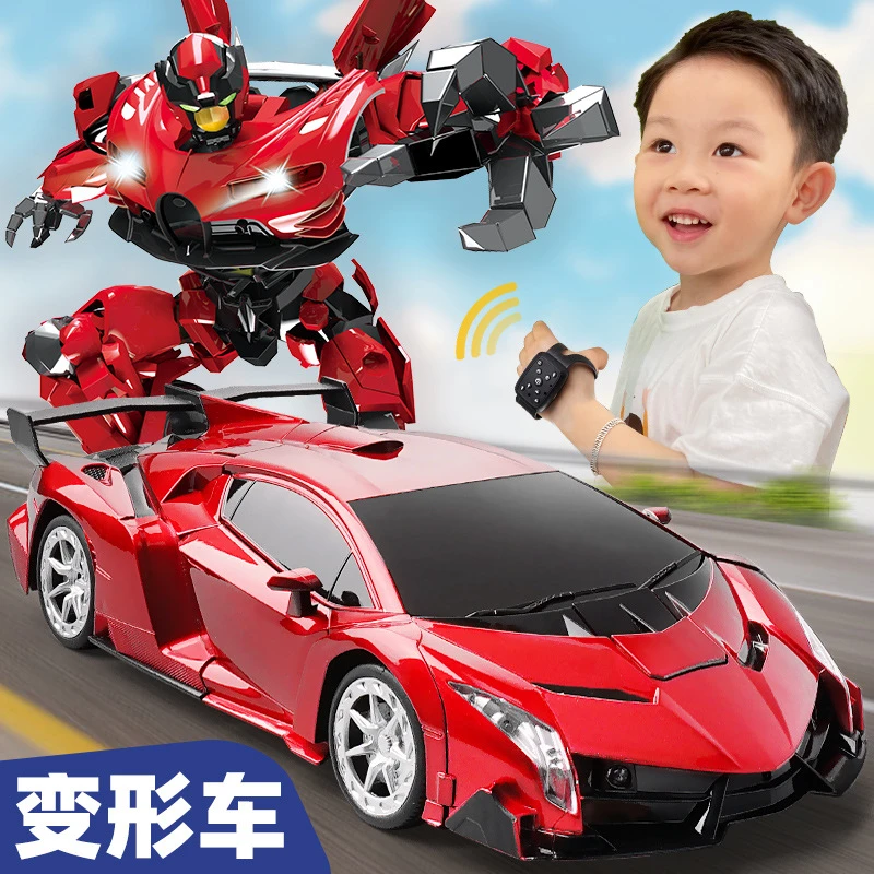 【遥控汽车】一键变形大型遥控车手势感应充电动机器人汽车玩具