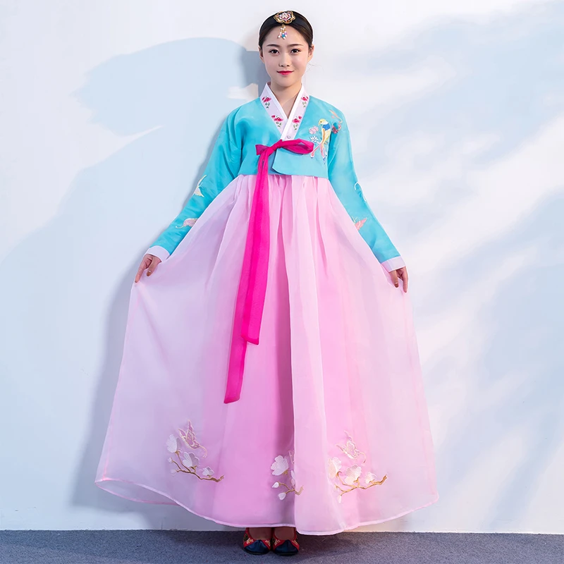 韩服女成人朝鲜服装鲜族服改良韩国宫廷古装大长今民族舞蹈演出服