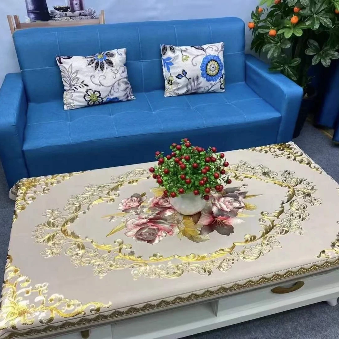 新款精品同款防油桌布长方形防水蕾丝pvc家用(长150厘米*90厘米）