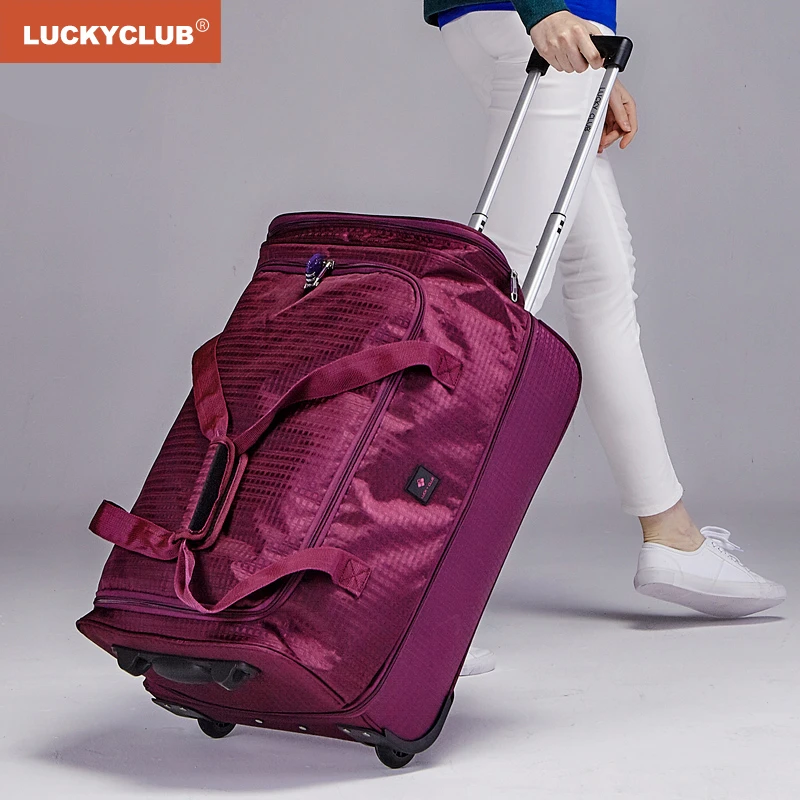 LUCKY CLUB超轻拉杆旅行包多功能登机短途轻便超大容量学生行李袋