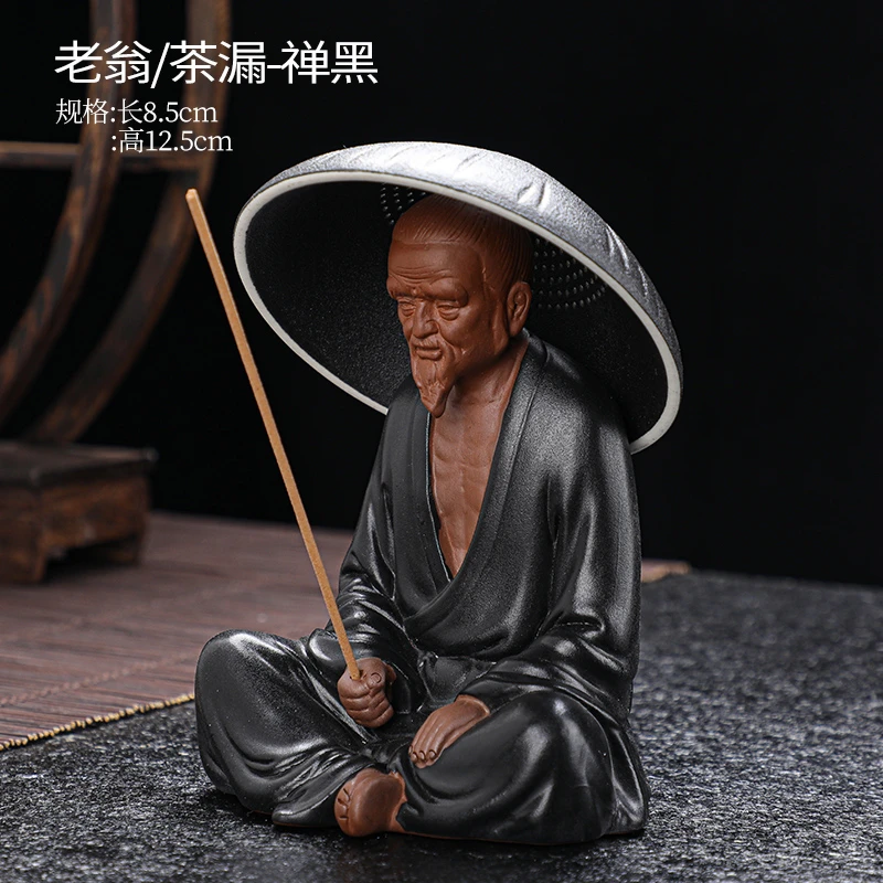 慢城臻品堂 悟道小和尚茶漏茶叶过滤网家用功夫茶具配件茶道摆件