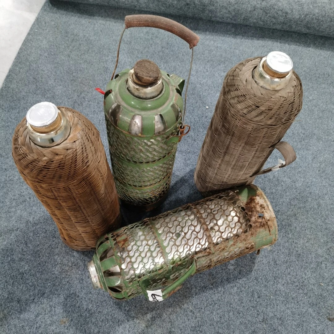 暖壶摆件民俗生活用品摆件复古风暖壶道具摆件老物件编织纯手工