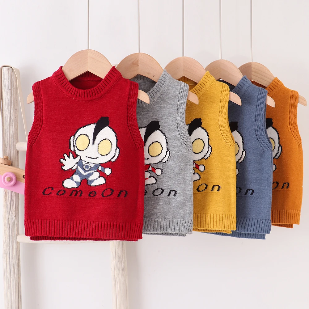 男童毛衣背心春秋薄款儿童针织坎肩韩版套头宝宝洋气女童婴儿马甲