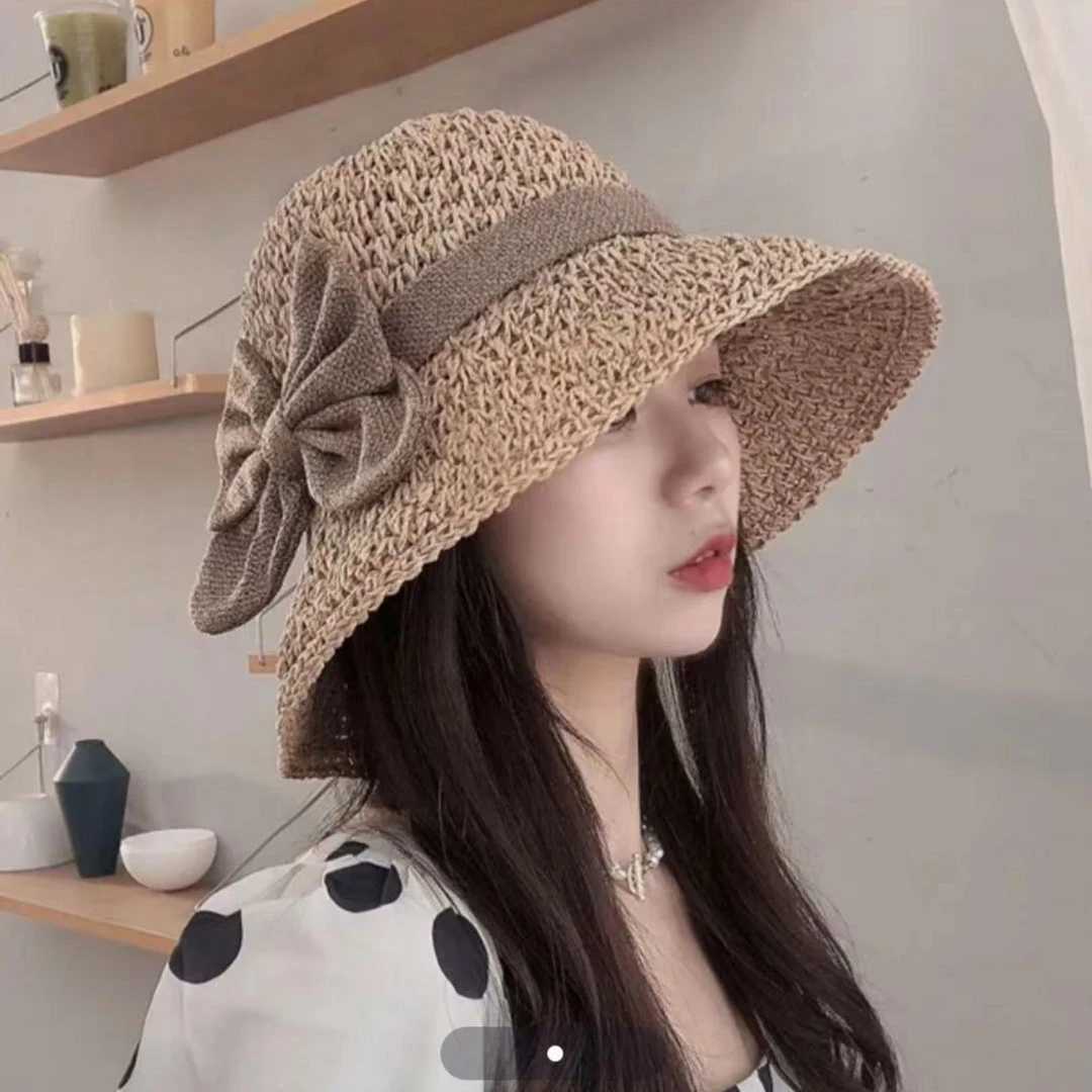 春夏时尚百搭遮阳花朵太阳帽韩版夏天遮阳帽防晒帽女士草编帽子