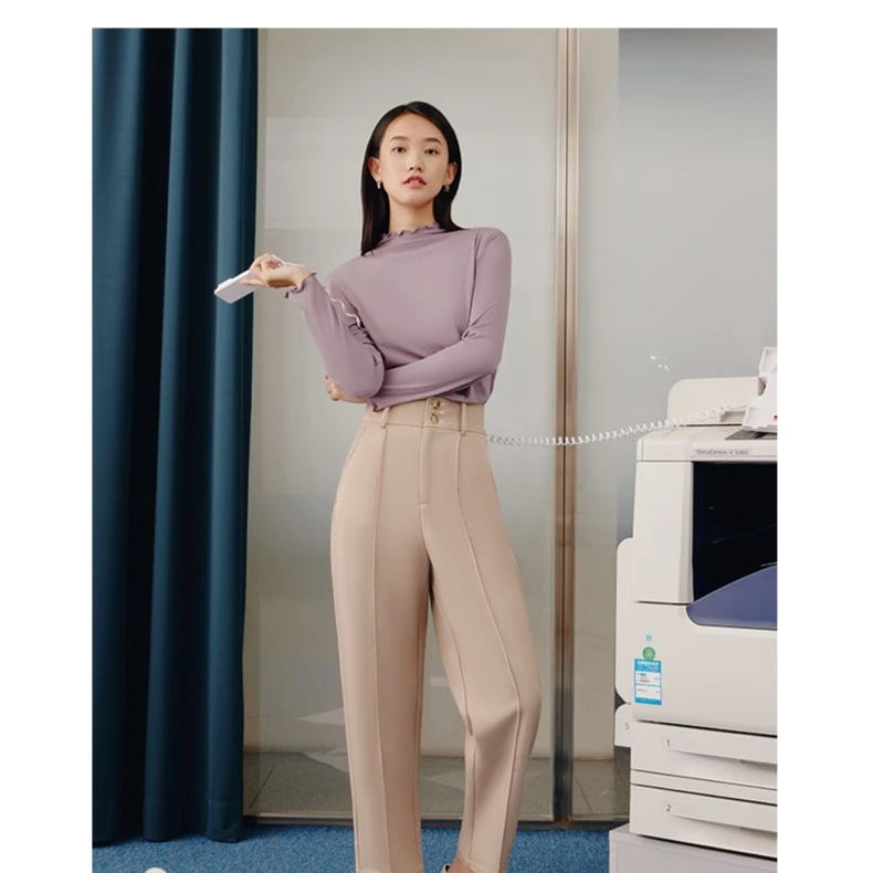 浄呼吸高领女打底衫（常规款）适合春秋冬-23550A011