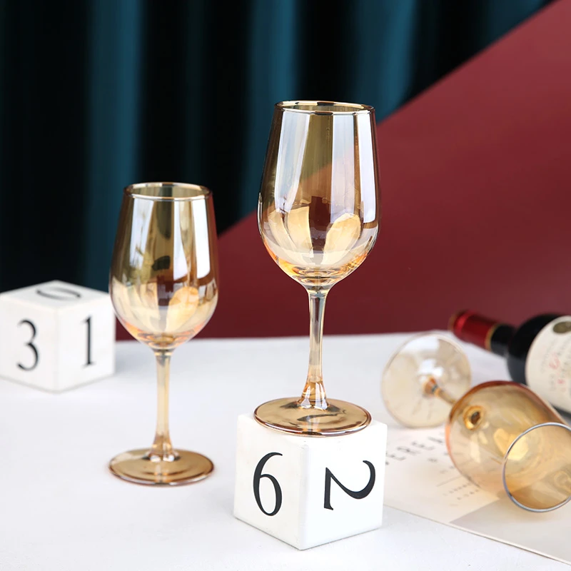 家用红酒杯个性酒杯琥珀色葡萄酒杯 红酒杯高档家用创意个性酒杯