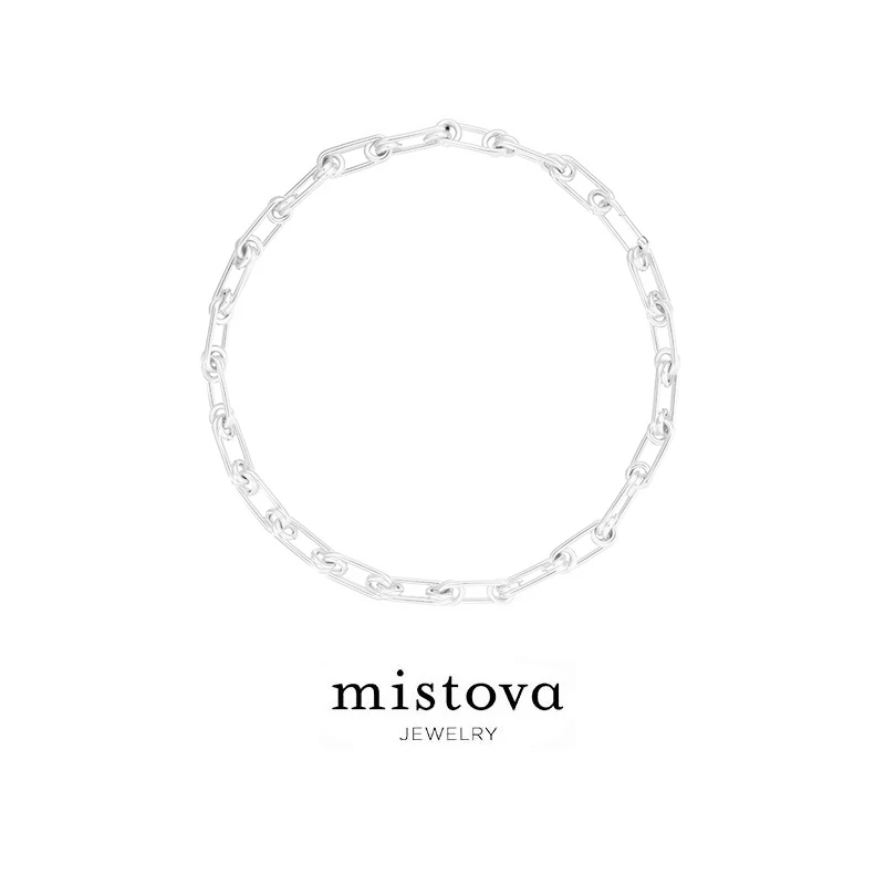 MistovaJewelry 链子925银 原创设计师品牌 张艺兴同款 别针项链