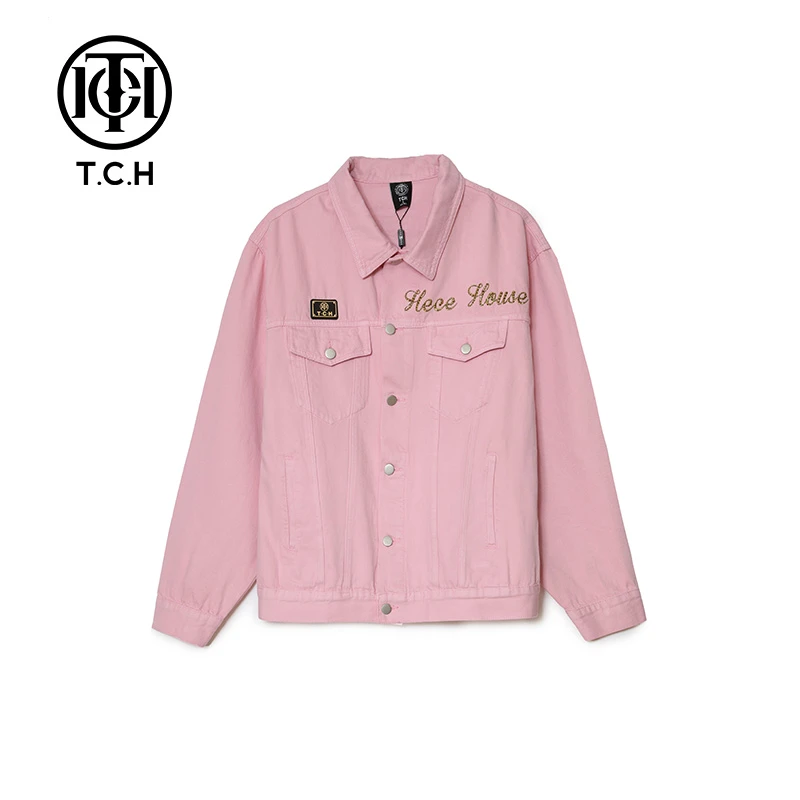 爆款-TCH潮牌烫钻老虎休闲牛仔外套T21106C3005