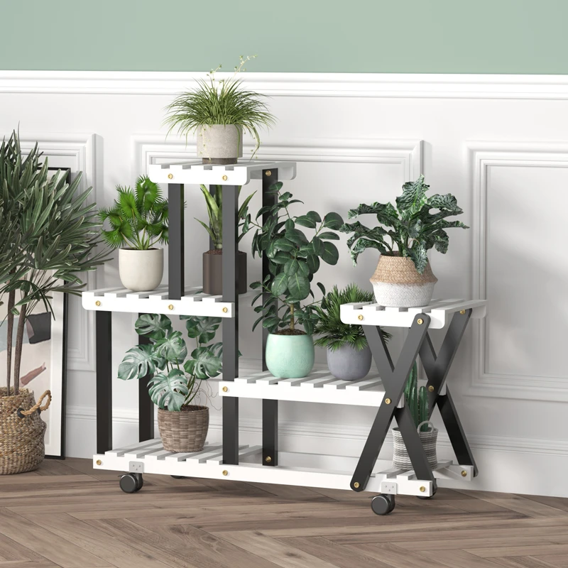 古馆阳台实木落地式花架子室内客厅多层省空间兰花绿萝植物花盆多