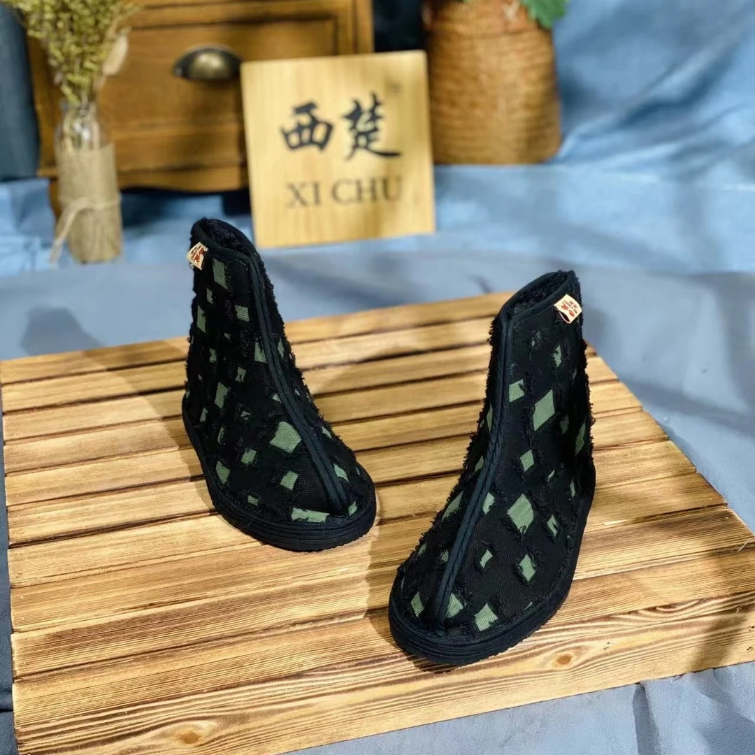 窗（黑-黄）【冬款-加厚保暖】-西楚XICHU国潮千层底布鞋