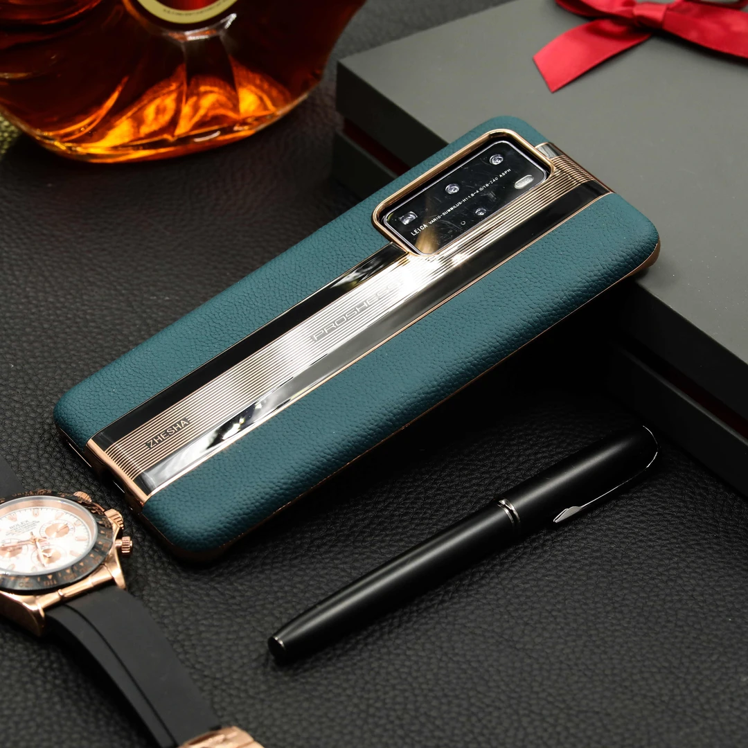 华为P40【钢琴烤漆+头层牛皮】高端【牛皮】手机壳