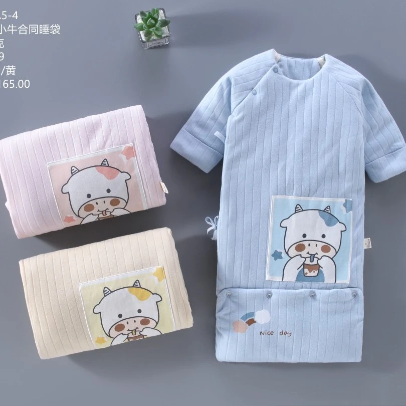 120g棉新生儿合同防踢防惊加厚防踢被幼儿睡袋可爱卡通简约款春秋