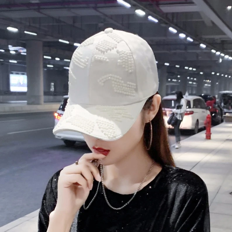 帽子女韩版潮牌百搭鸭舌帽时尚休闲ins水钻春秋夏遮阳太阳棒球帽