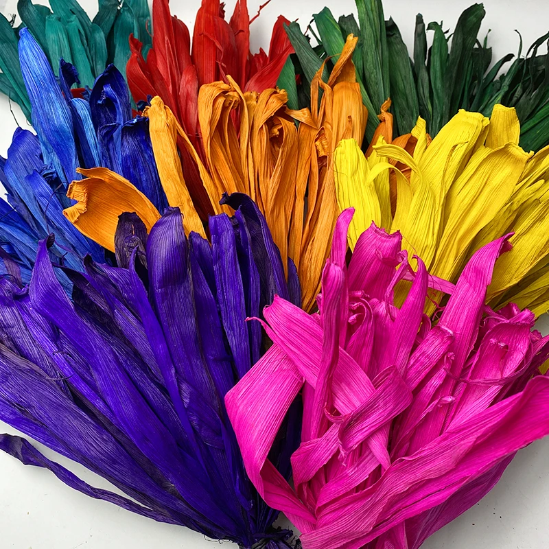 彩色玉米叶 手工编织苞米叶子包谷叶手工材料玉米皮苞谷皮苞米皮