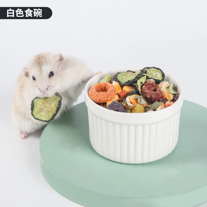 宠尚天仓鼠用品食盆防翻陶瓷碗兔子食物盆刺猬喂食器龙猫食盒食盘