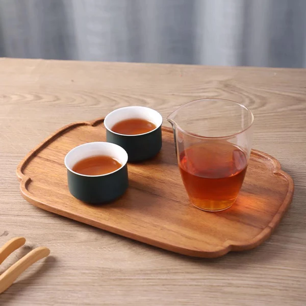 实木整板果盘茶果盘创意日式点心盘花边盘28*18*1.5