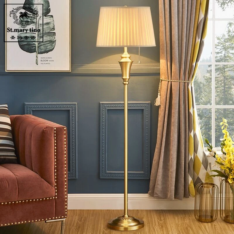 圣玛帝诺（ST.MARY）简美式全铜客厅卧室书房台灯落地灯立式拉线灯