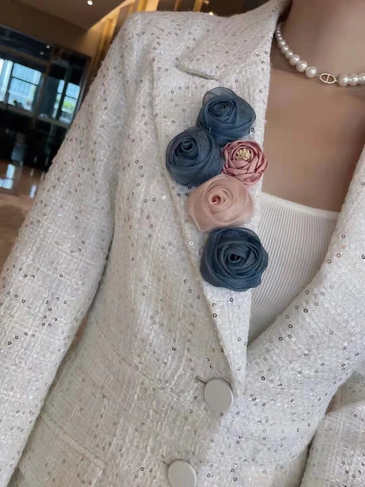 169号【DIY】服饰配件冷艳双色玫瑰胸花