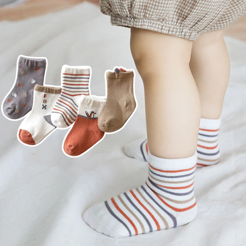 0-8岁宝宝袜子春秋新生儿婴儿春季棉袜可爱卡通幼儿中筒儿童棉袜