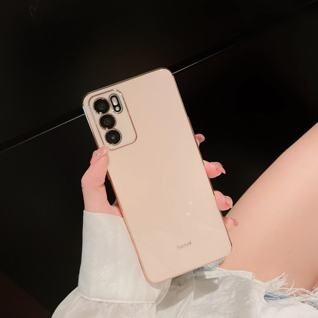 KMEG纯色电镀oppoReno5手机壳适用reno5pro/6pro+新款k7全包reno4