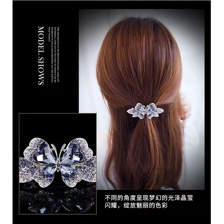 锌合金玻璃发饰 新款韩版小号弹簧发夹头饰顶夹半夹发卡简约时尚
