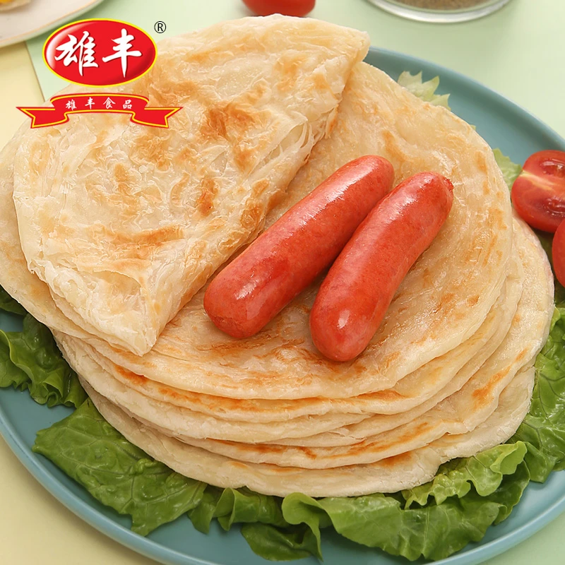 雄丰手抓饼100g*30片家庭装煎饼家用饼皮速食早餐面饼原味/葱香味