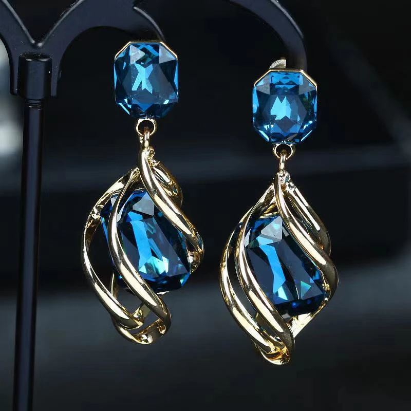 合成锆石耳饰 复古宫廷风时尚百搭耳环（47号）