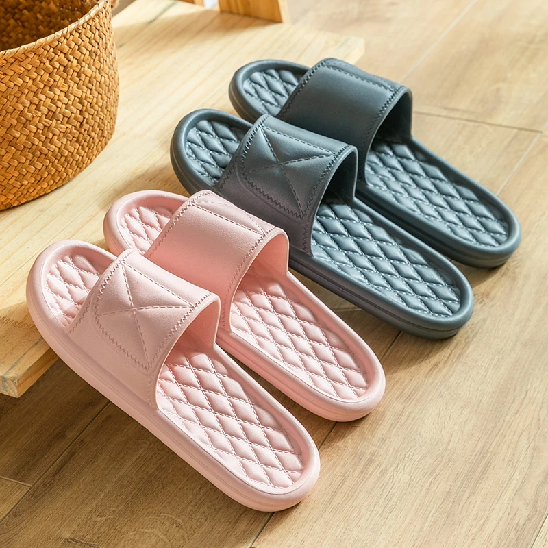 简约拖鞋女居家情侣软底超轻便浴室内防滑速干外穿凉拖