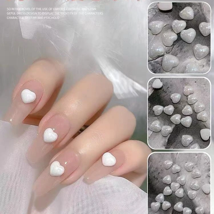 静儿美甲立体白色陶瓷爱心【100颗装】