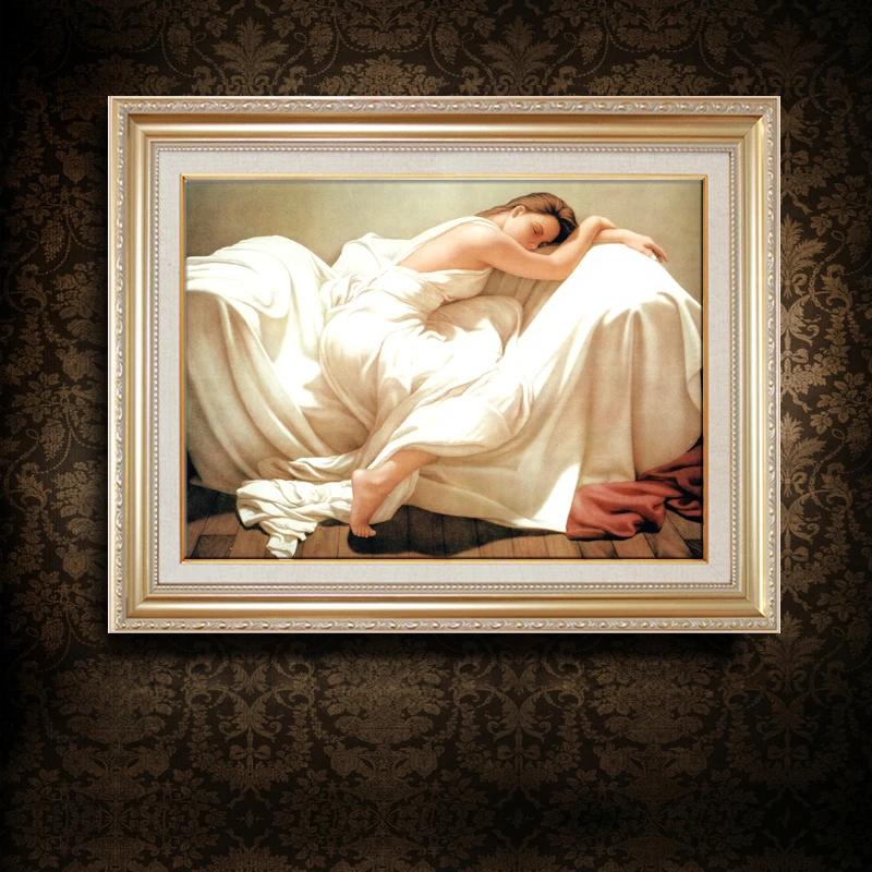 卧室床头装饰画挂画客厅壁画人物欧式房间背景墙画现代主卧睡美人