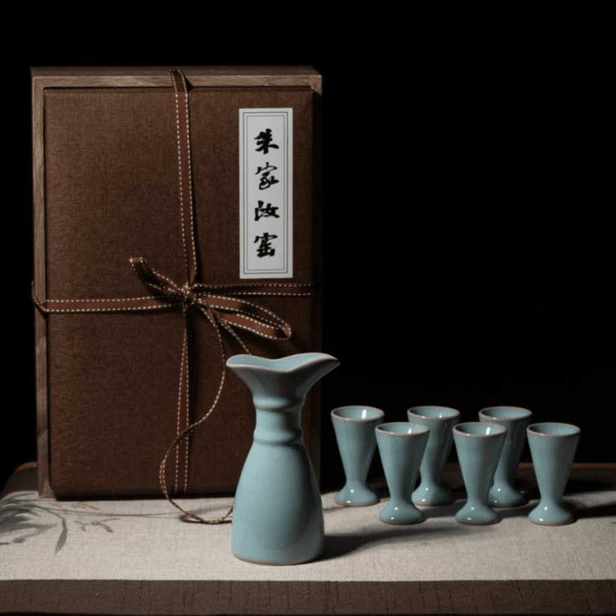 朱家汝窑  天青酒具套装
