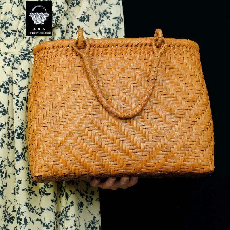 【藤职人非遗藤包】野生葡萄藤包·纯手工编织包·5厘三编转花包