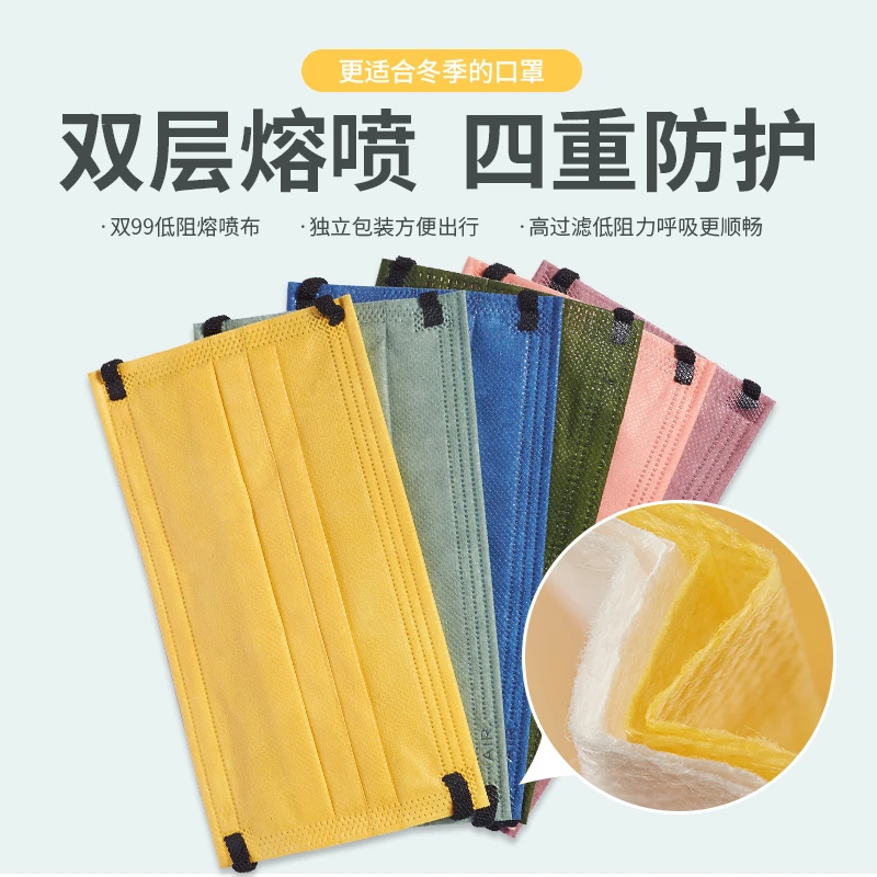 鑫佳瑞【外科莫兰迪】【29.9米60只/2盒】成人外科一次性防护口罩