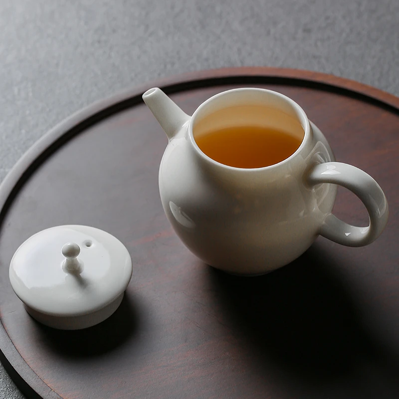 德白茶壶陶瓷泡茶壶小品单壶禅意纯白日式简约带过滤茶壶功夫茶具