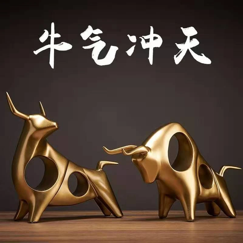 生肖牛家居装饰品牛气冲天玄关摆件