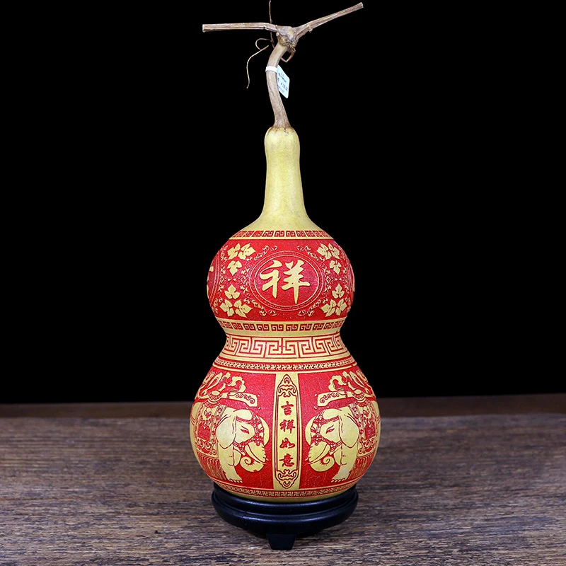 盛泰葫芦 吉象 如意 雕刻葫芦 居家玄关摆件