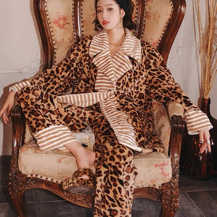 Say nono【懒猫nono】傲娇的野猫居家服套装睡衣保暖宽松冬季豹纹