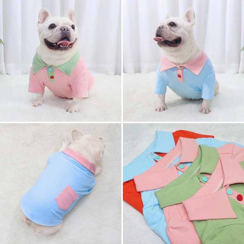 宠物狗狗法斗八巴哥斗牛犬比熊博美衣服春秋季薄款卫衣弹力短袖潮