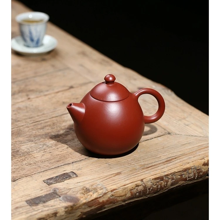 紫砂原矿大红袍龙蛋（王国望）紫砂壶茶壶茶具 家用手工网孔230cc
