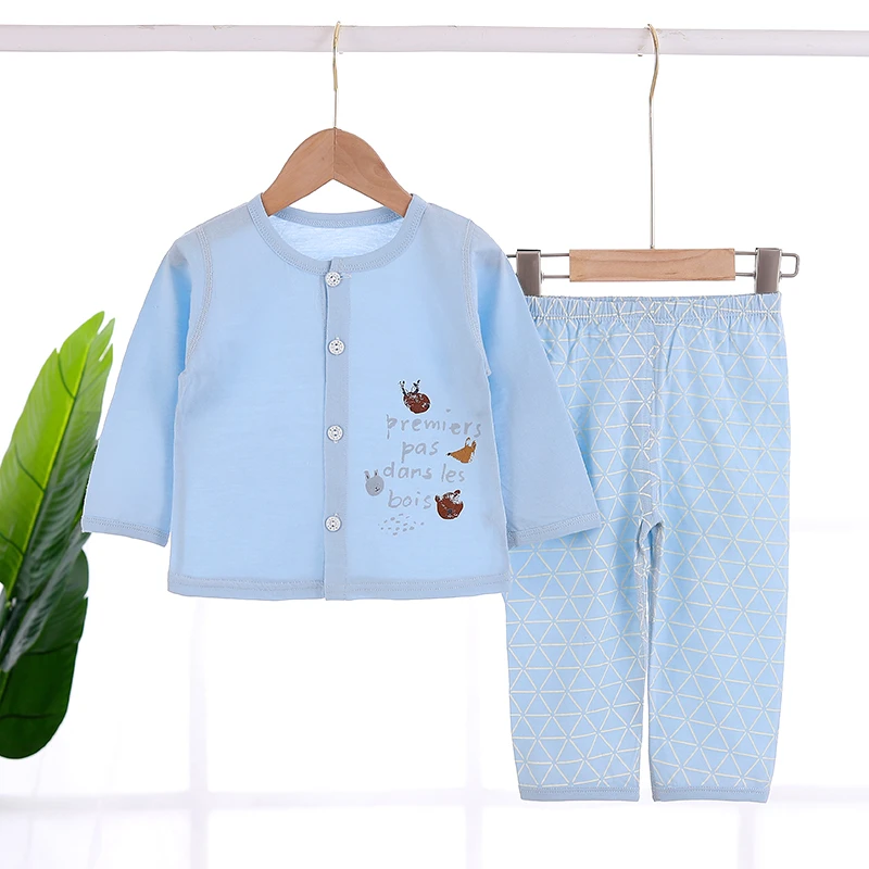 宝宝睡衣夏季新生儿内衣套装一岁空调服薄款夏天纯棉婴儿衣服夏装