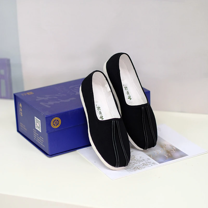 内联升8115A男士传统舒适手工千层底透气加密素头洒鞋老北京布鞋