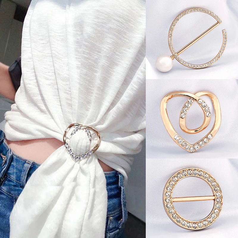 合金胸针 衣角打结扣环百搭神器衬衣下摆固定t恤女衣服丝巾扣装饰